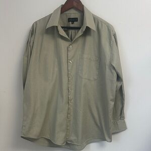 Perry Ellis Olive Button-Down Shirt